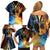 Personalised Polynesian Heart In Fire And Water Family Matching Off Shoulder Short Dress and Hawaiian Shirt Romantic Elements