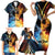 Personalised Polynesian Heart In Fire And Water Family Matching Short Sleeve Bodycon Dress and Hawaiian Shirt Romantic Elements