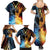 Personalised Polynesian Heart In Fire And Water Family Matching Summer Maxi Dress and Hawaiian Shirt Romantic Elements