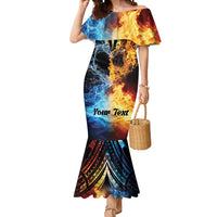Personalised Polynesian Heart In Fire And Water Mermaid Dress Romantic Elements LT01 Women Colorful - Polynesian Pride