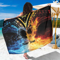 Personalised Polynesian Heart In Fire And Water Sarong Romantic Elements LT01 One Size 44 x 66 inches Colorful - Polynesian Pride