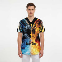 Personalised Polynesian Heart In Fire And Water Scrub Top Romantic Elements LT01 - Polynesian Pride