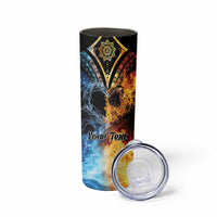 Personalised Polynesian Heart In Fire And Water Skinny Tumbler Romantic Elements LT01 - Polynesian Pride