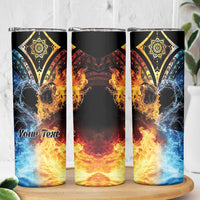 Personalised Polynesian Heart In Fire And Water Skinny Tumbler Romantic Elements LT01 - Polynesian Pride