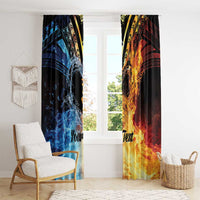 Personalised Polynesian Heart In Fire And Water Window Curtain Romantic Elements LT01 - Polynesian Pride