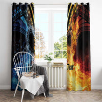 Personalised Polynesian Heart In Fire And Water Window Curtain Romantic Elements LT01 - Polynesian Pride