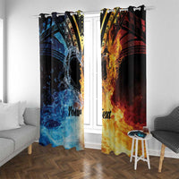 Personalised Polynesian Heart In Fire And Water Window Curtain Romantic Elements LT01 With Grommets Colorful - Polynesian Pride