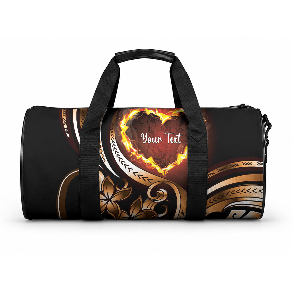Personalised Polynesian Fiery Heart Duffle Bag Passionate Love LT01 One size Black - Polynesian Pride