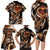 Personalised Polynesian Fiery Heart Family Matching Long Sleeve Bodycon Dress and Hawaiian Shirt Passionate Love