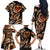 Personalised Polynesian Fiery Heart Family Matching Off The Shoulder Long Sleeve Dress and Hawaiian Shirt Passionate Love