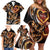 Personalised Polynesian Fiery Heart Family Matching Off Shoulder Short Dress and Hawaiian Shirt Passionate Love