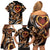 Personalised Polynesian Fiery Heart Family Matching Off Shoulder Short Dress and Hawaiian Shirt Passionate Love