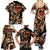 Personalised Polynesian Fiery Heart Family Matching Summer Maxi Dress and Hawaiian Shirt Passionate Love