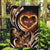 Personalised Polynesian Fiery Heart Garden Flag Passionate Love