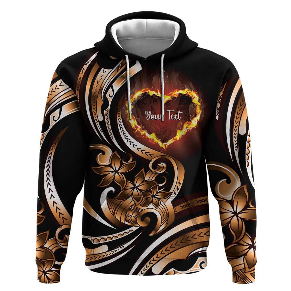 Personalised Polynesian Fiery Heart Hoodie Passionate Love