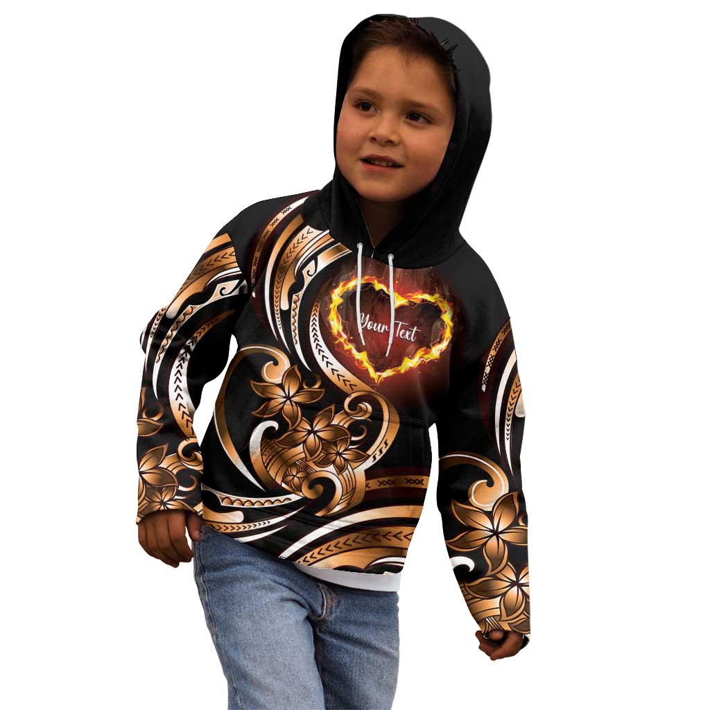 Personalised Polynesian Fiery Heart Kid Hoodie Passionate Love LT01 - Polynesian Pride