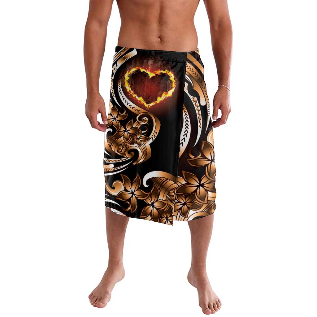Personalised Polynesian Fiery Heart Lavalava Passionate Love LT01 Black - Polynesian Pride