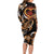 Personalised Polynesian Fiery Heart Long Sleeve Bodycon Dress Passionate Love