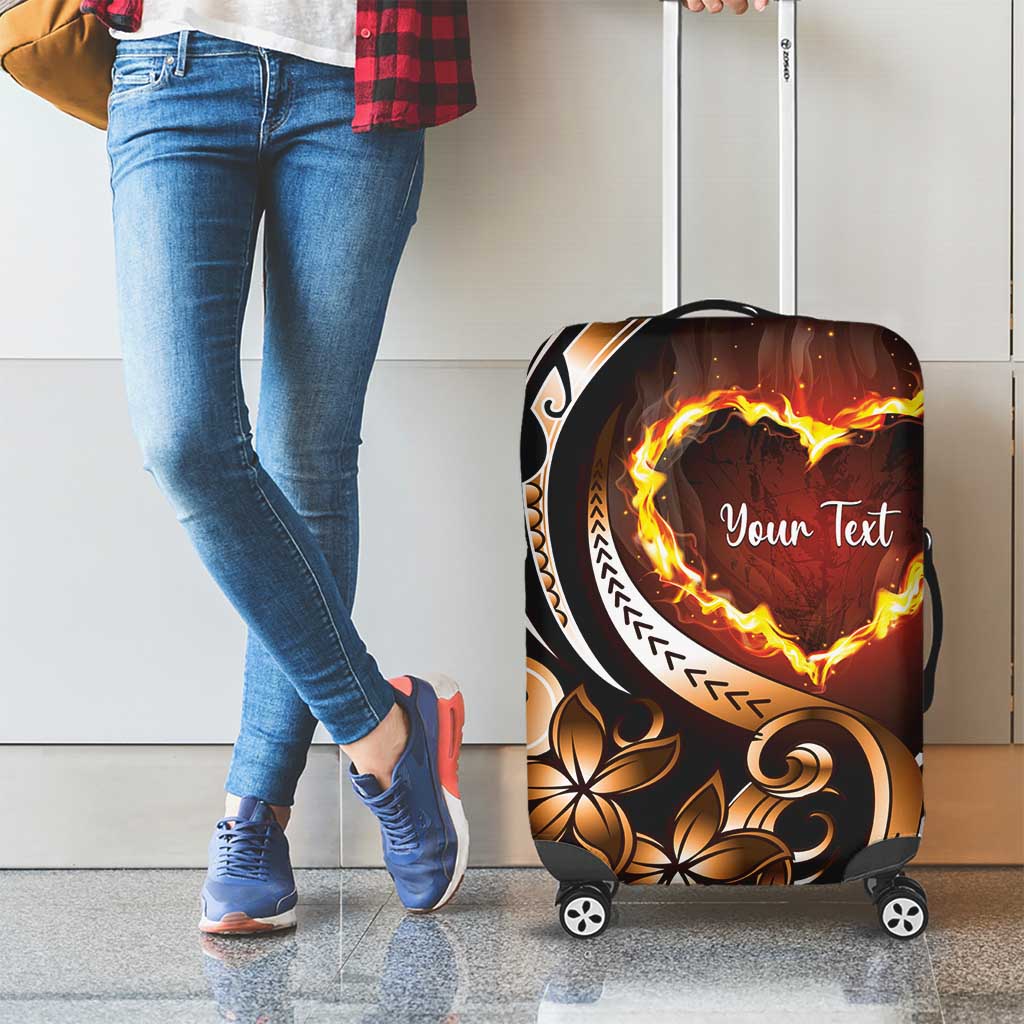 Personalised Polynesian Fiery Heart Luggage Cover Passionate Love LT01 - Polynesian Pride