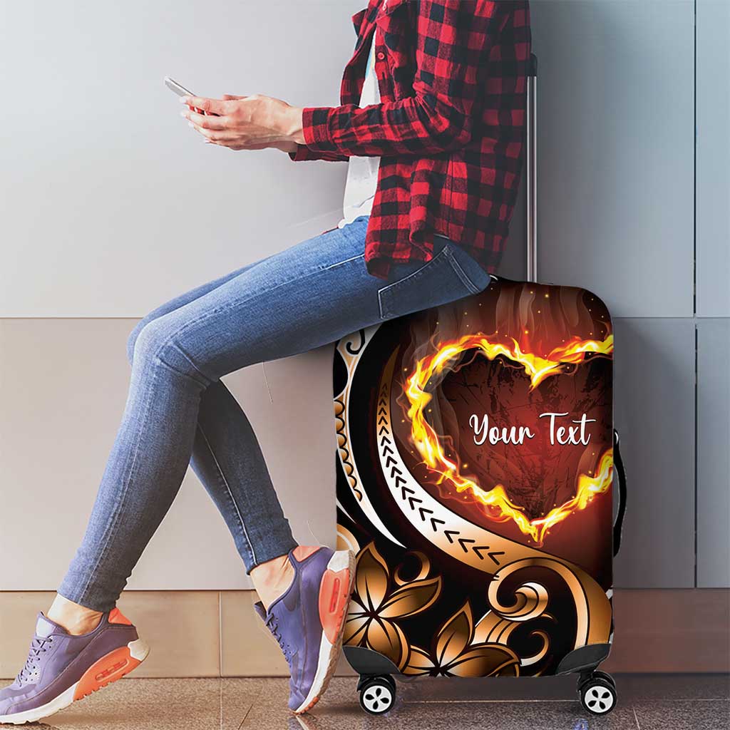 Personalised Polynesian Fiery Heart Luggage Cover Passionate Love LT01 - Polynesian Pride