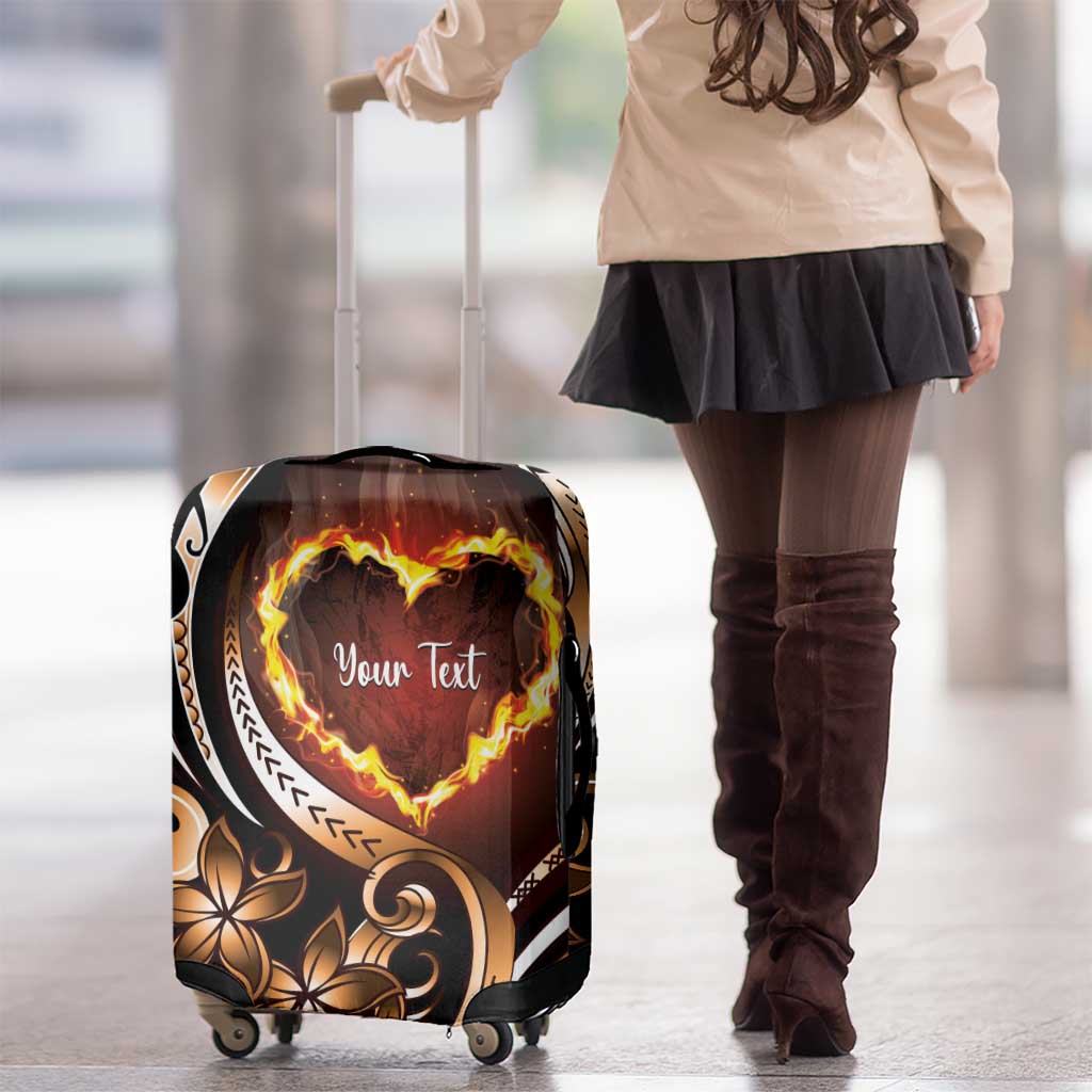 Personalised Polynesian Fiery Heart Luggage Cover Passionate Love LT01 - Polynesian Pride