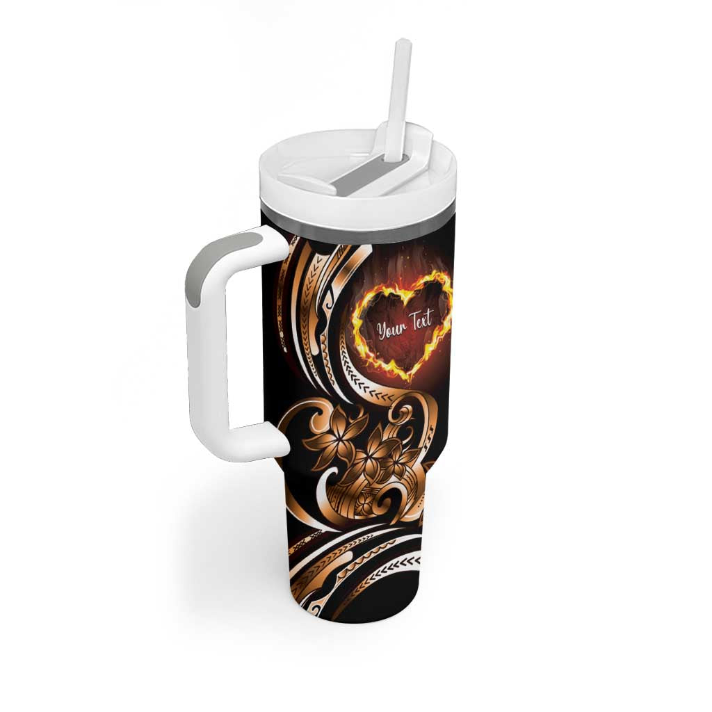 Personalised Polynesian Fiery Heart Tumbler With Handle Passionate Love LT01 - Polynesian Pride