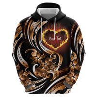 Personalised Polynesian Fiery Heart Zip Hoodie Passionate Love LT01 - Polynesian Pride