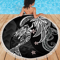 Polynesian Mermaid Plumeria Tribal Tattoo Beach Blanket LT01 - Polynesian Pride