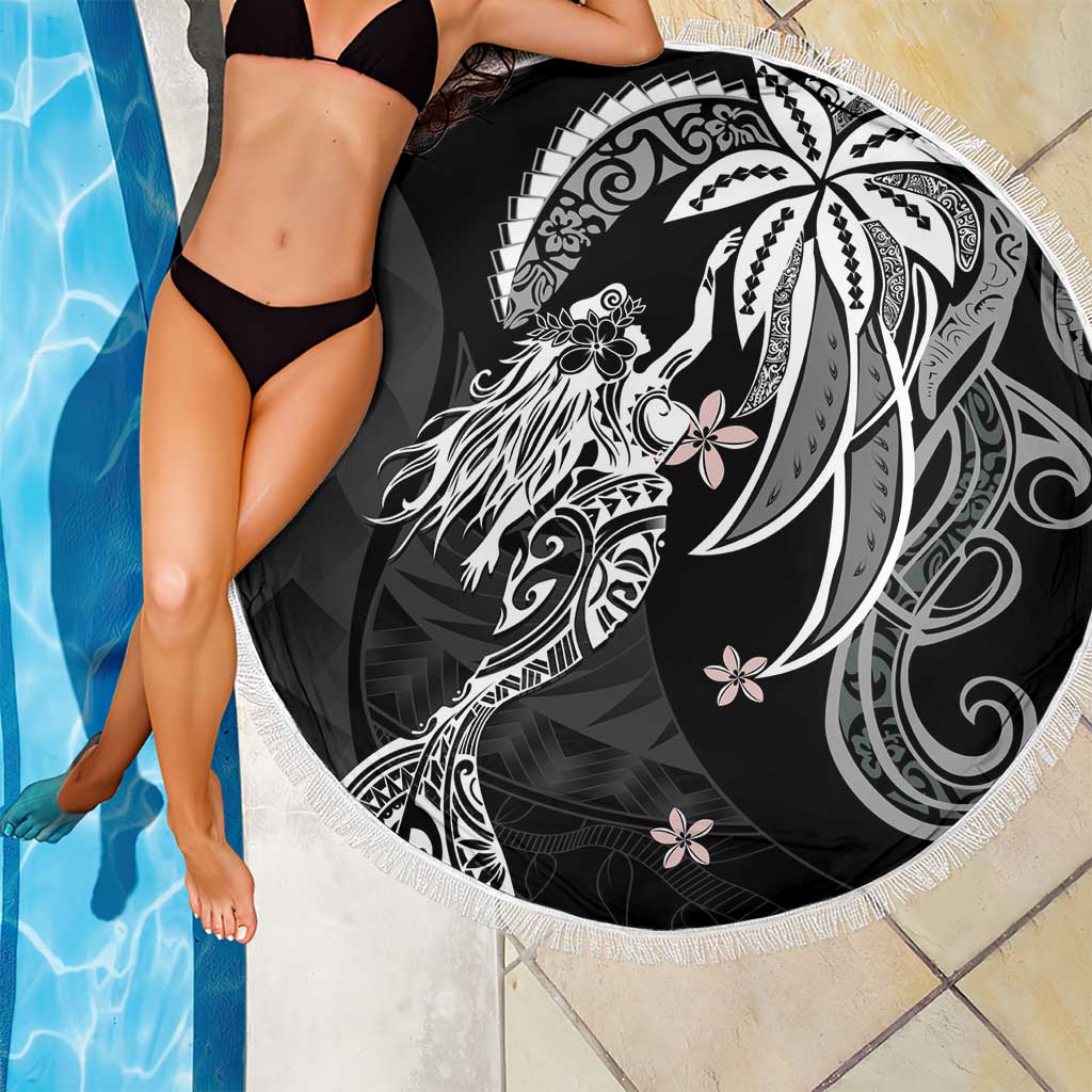 Polynesian Mermaid Plumeria Tribal Tattoo Beach Blanket LT01 - Polynesian Pride