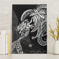 Polynesian Mermaid Plumeria Tribal Tattoo Canvas Wall Art LT01 Without Frame Black - Polynesian Pride