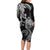 Polynesian Mermaid Plumeria Tribal Tattoo Long Sleeve Bodycon Dress