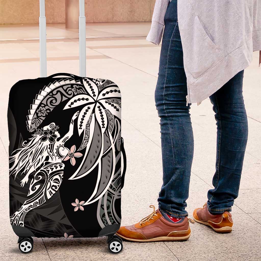 Polynesian Mermaid Plumeria Tribal Tattoo Luggage Cover