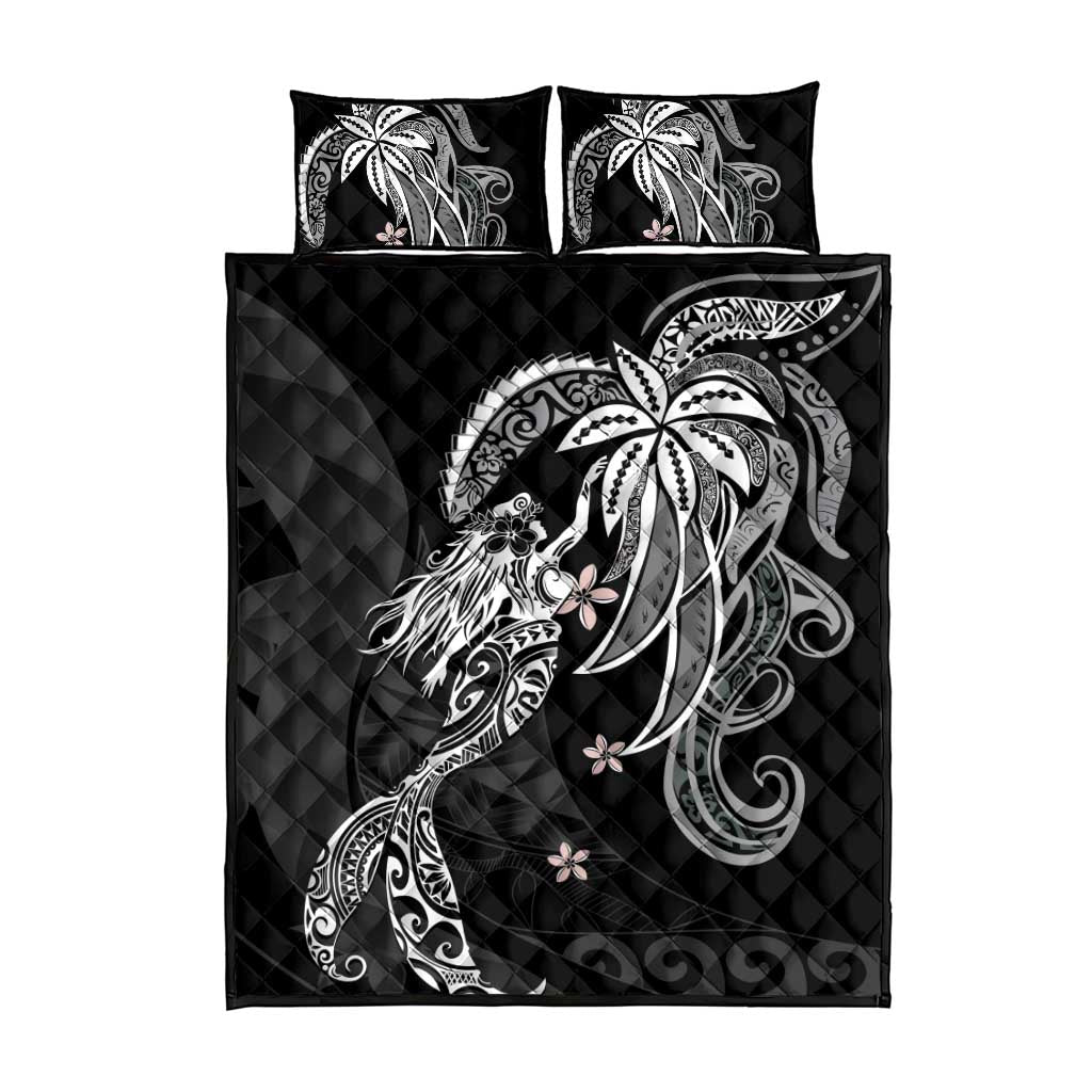 Polynesian Mermaid Plumeria Tribal Tattoo Quilt Bed Set LT01 - Polynesian Pride