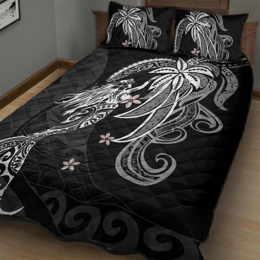 Polynesian Mermaid Plumeria Tribal Tattoo Quilt Bed Set LT01 - Polynesian Pride