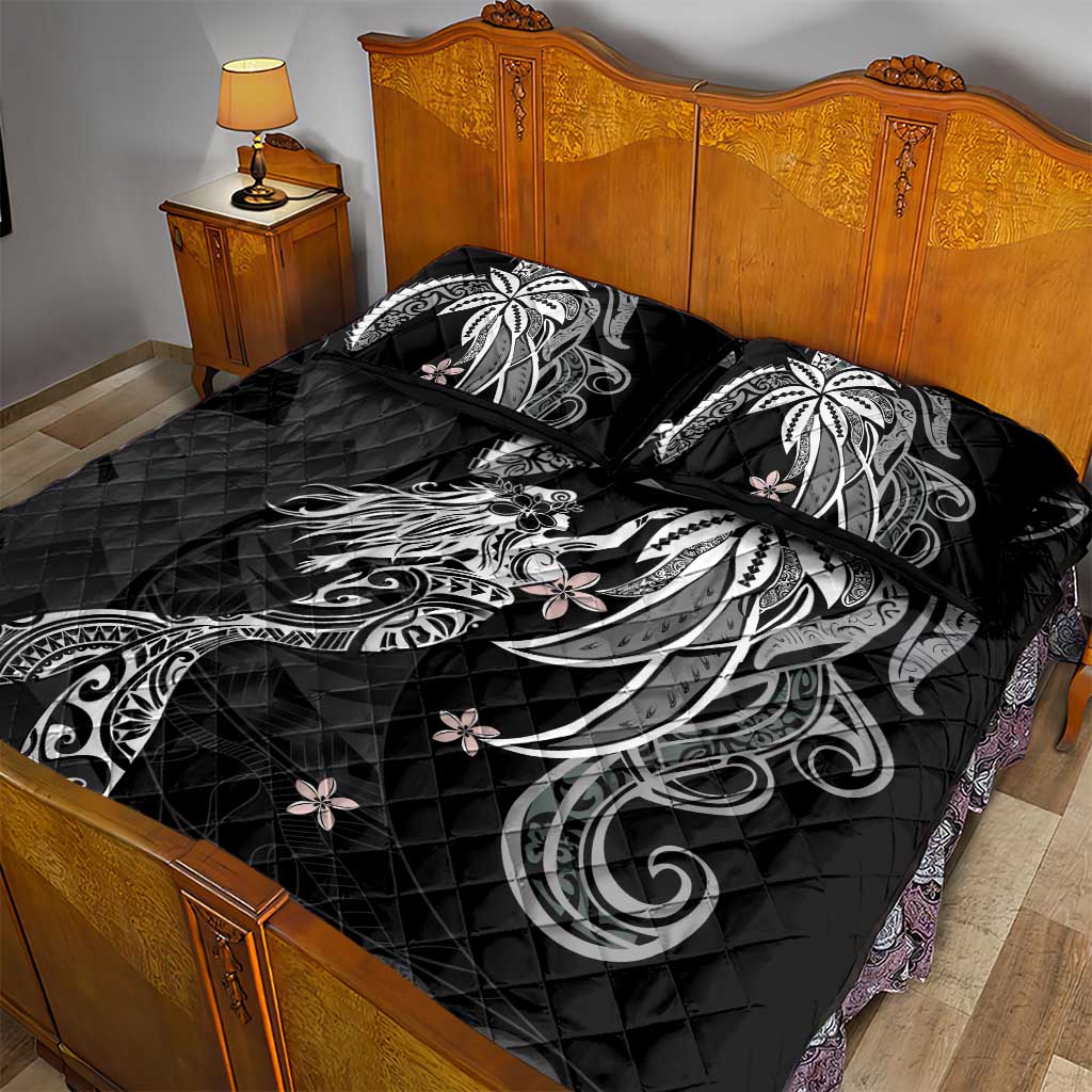 Polynesian Mermaid Plumeria Tribal Tattoo Quilt Bed Set LT01 - Polynesian Pride