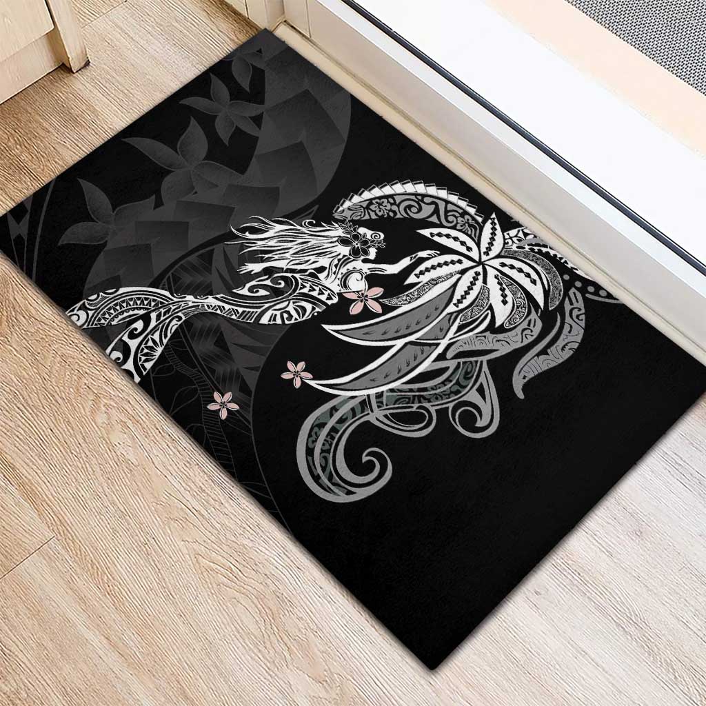 Polynesian Mermaid Plumeria Tribal Tattoo Rubber Doormat LT01 - Polynesian Pride