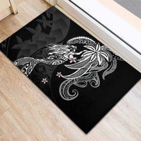 Polynesian Mermaid Plumeria Tribal Tattoo Rubber Doormat LT01 - Polynesian Pride