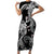 Polynesian Mermaid Plumeria Tribal Tattoo Short Sleeve Bodycon Dress