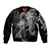 Polynesian Mermaid Plumeria Tribal Tattoo Sleeve Zip Bomber Jacket LT01 Unisex Black - Polynesian Pride