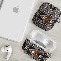 Fiji Brown Masi Pattern AirPods Case Fijian Tapa LT01 - Polynesian Pride