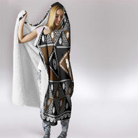 Fiji Brown Masi Pattern Hooded Blanket Fijian Tapa LT01 - Polynesian Pride