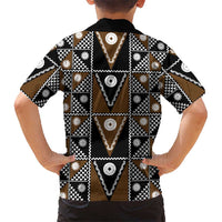 Fiji Brown Masi Pattern Kid Hawaiian Shirt Fijian Tapa LT01 - Polynesian Pride