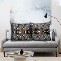 Fiji Brown Masi Pattern Pillow Cover Fijian Tapa LT01 - Polynesian Pride
