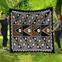 Fiji Brown Masi Pattern Quilt Fijian Tapa LT01 - Polynesian Pride