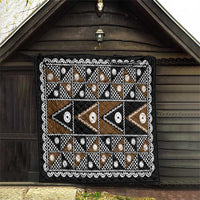 Fiji Brown Masi Pattern Quilt Fijian Tapa LT01 - Polynesian Pride