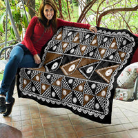 Fiji Brown Masi Pattern Quilt Fijian Tapa LT01 - Polynesian Pride