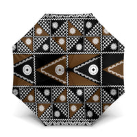 Fiji Brown Masi Pattern Umbrella Fijian Tapa LT01 One Size Folded 11.42 inch Opened Diameter 37.4 inch Brown - Polynesian Pride