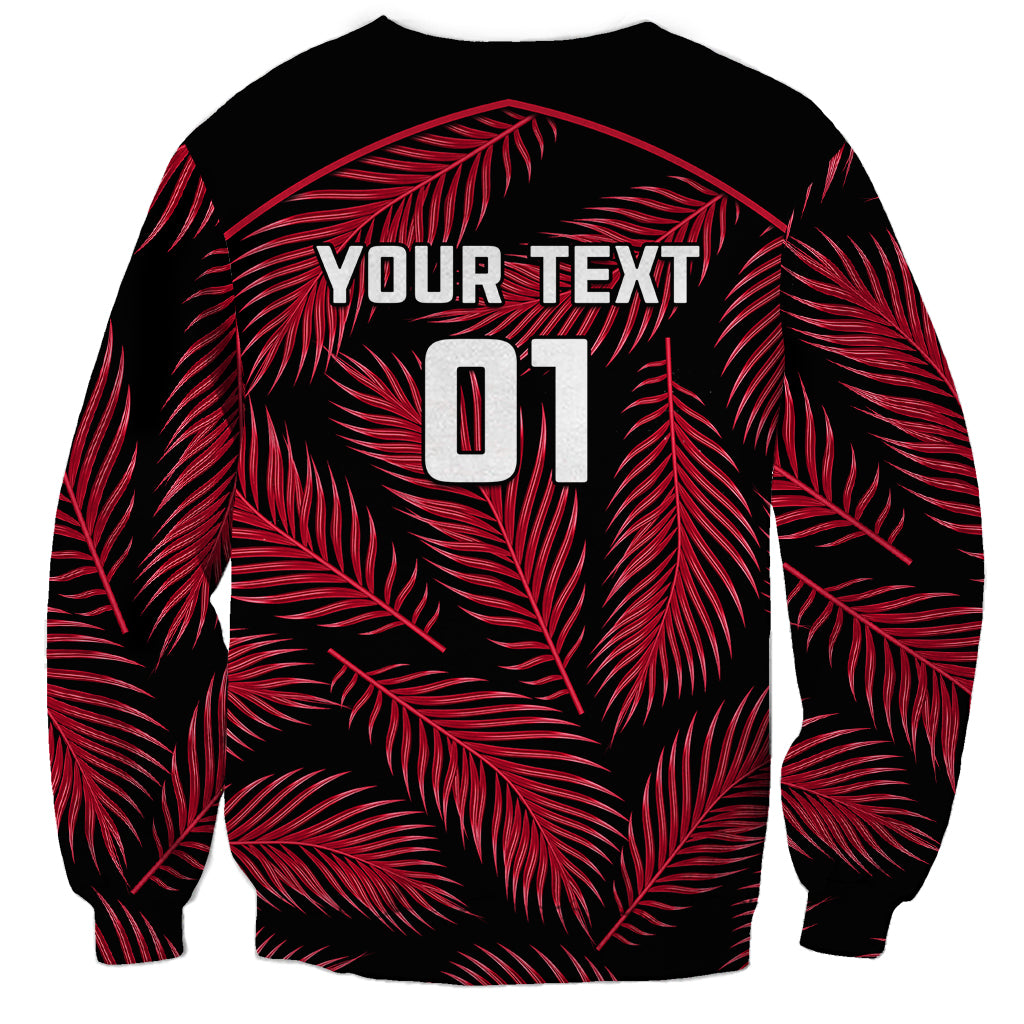 Custom Fiji Rugby Sweatshirt Flying Fijians Red Palm Tree Version LT01 - Polynesian Pride