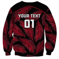 Custom Fiji Rugby Sweatshirt Flying Fijians Red Palm Tree Version LT01 - Polynesian Pride
