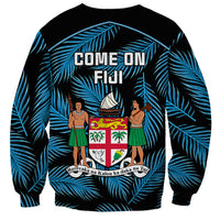 Fiji Rugby Sweatshirt Flying Fijians Blue Palm Tree Version LT01 - Polynesian Pride